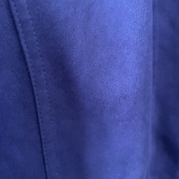 Tan Jay Jacket VTG - Vibrant Blue - soft faux suede material -large size 8 - Picture 6 of 7